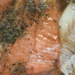 recipe:  Glazed Salmon on a bed of Lentils with Mustard Butter